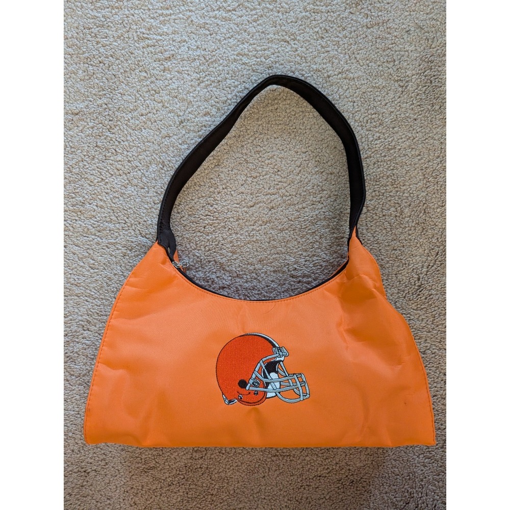 NWOT Cleveland Browns NFL Hobo Bag Orange Nylon Stadium Purse Embroidered Logo